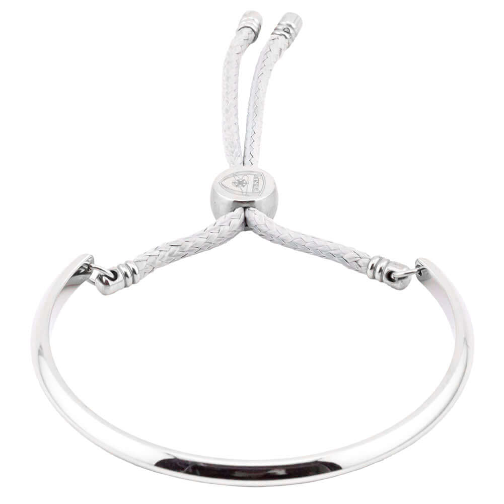 Arsenal FC Ladies Rope Bangle LKT Sport Stainless steel bangle and grey rope bracelet combinedFeaturing the Gunners logo engraved on the sliding rope attachmentOfficial licensed productApprox 10cm in diameter Bracelets