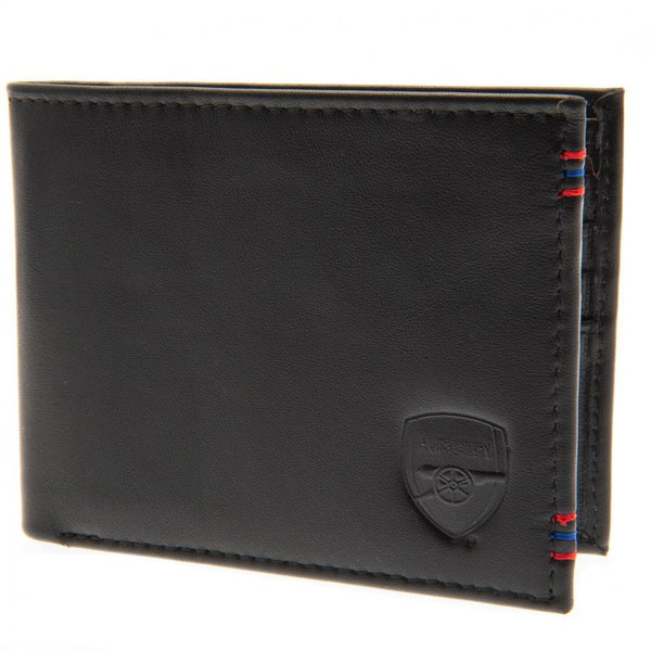 Arsenal FC Leather Stitched Wallet LKT Sport Leather wallet featuring red and blue stitching detail and embossed club crest 6 card slots and 2 cash compartments 2 additional compartments Official licensed product Approx 11cm x 9cm In a display box Wallets