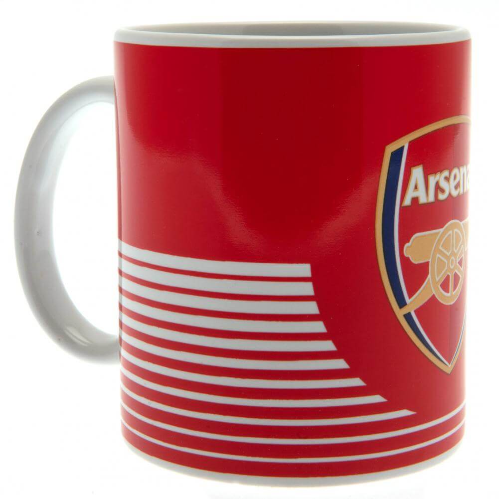 Arsenal FC Linea Mug LKT Sport Ceramic everyday coffee mugLinea design featuring a full colour Arsenal club crestGlazed kiln fired finish with white handleOfficial licensed productApprox 315ml (11oz)Approx 9cm tall, 8cm in diameter Mugs Imagen principal del producto