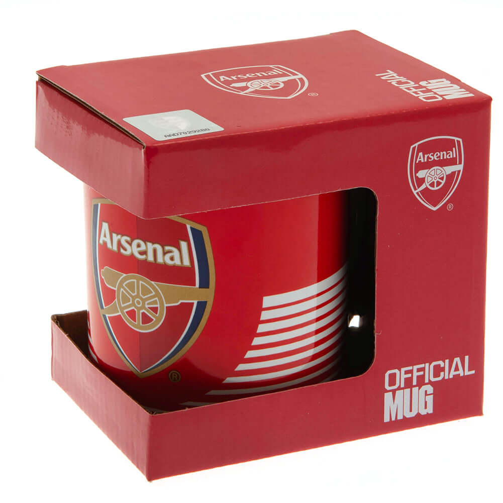 Arsenal FC Linea Mug LKT Sport Ceramic everyday coffee mugLinea design featuring a full colour Arsenal club crestGlazed kiln fired finish with white handleOfficial licensed productApprox 315ml (11oz)Approx 9cm tall, 8cm in diameter Mugs