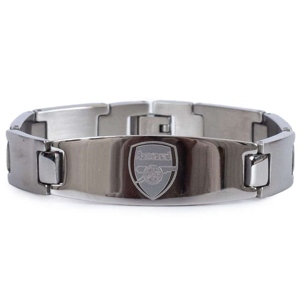Arsenal FC Oval Plate Bracelet LKT Sport Brushed stainless steel link braceletCentral oval plate has the Arsenal FC logo engraved on itOfficial licensed productApprox 18cm x 1.5cm Bracelets
