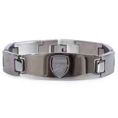 Arsenal FC Oval Plate Bracelet LKT Sport Brushed stainless steel link braceletCentral oval plate has the Arsenal FC logo engraved on itOfficial licensed productApprox 18cm x 1.5cm Bracelets