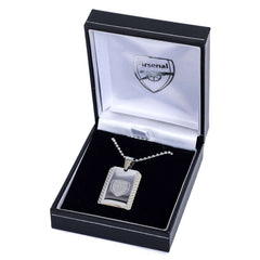 Arsenal FC Patterned Dog Tag & Chain LKT Sport Patterned design stainless steel dog tag and ball chainChrome finish and engraved with the Arsenal crestOfficial licensed productChain approx 50cm (20in)Dog tag approx 30mm x 20mm Necklaces