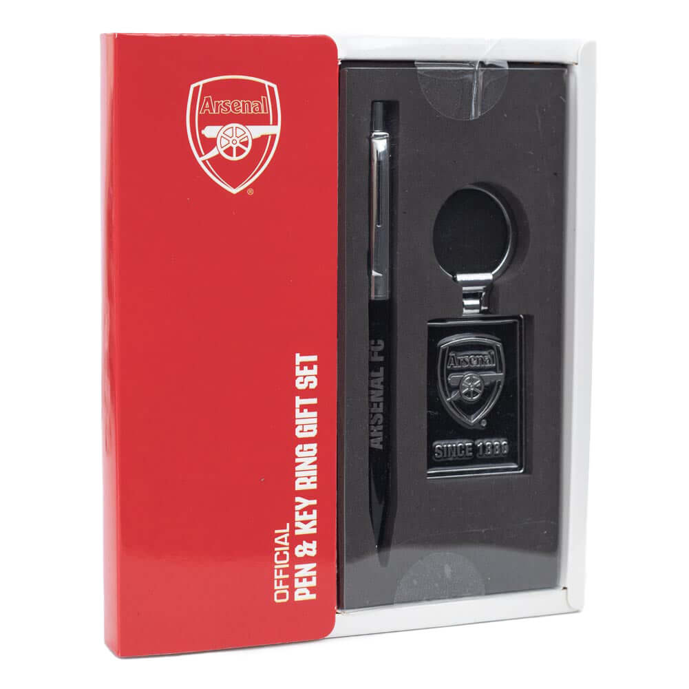 Arsenal FC Pen & Keyring Set LKT Sport Executive pen & keyring gift set1 x executive pen with black ink1 x large executive rectangle keyringOfficial licensed productPen approx 13cm x 1cmKeyring approx 45mm x 35mm Pen & Pencil Sets