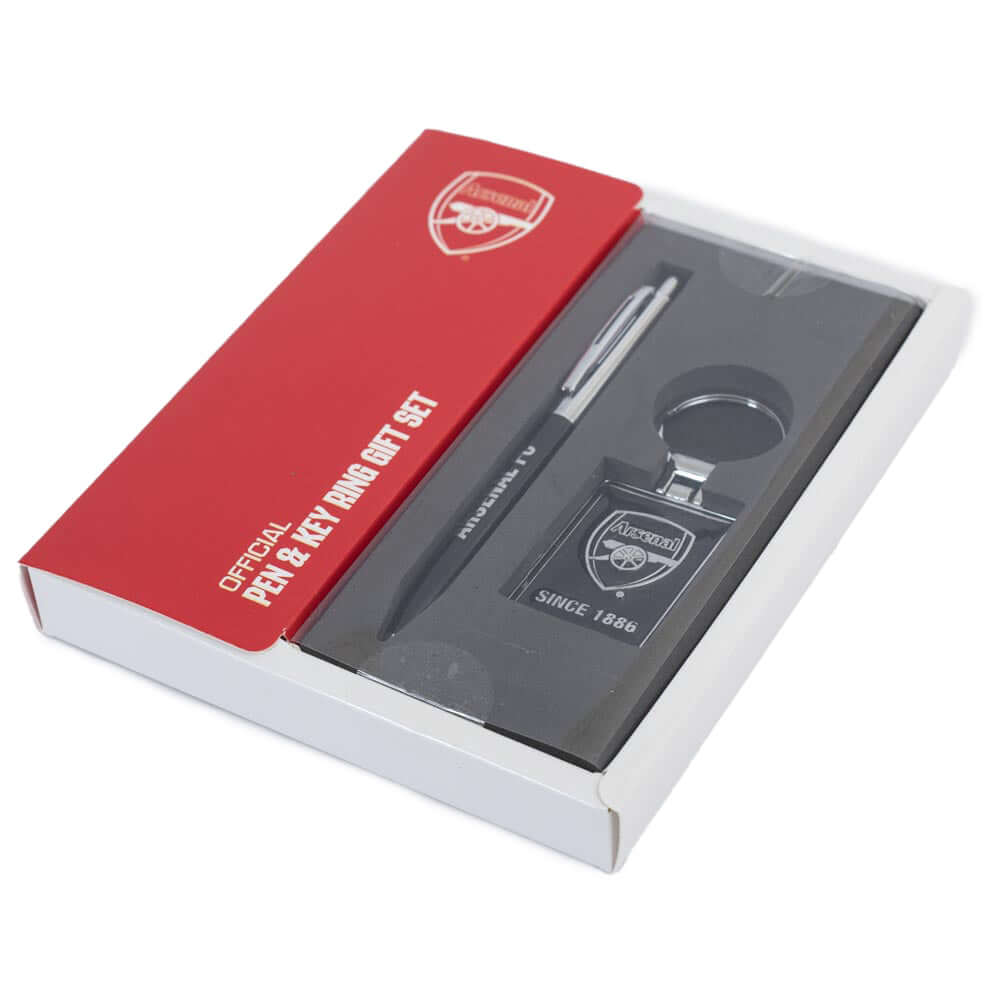 Arsenal FC Pen & Keyring Set LKT Sport Executive pen & keyring gift set1 x executive pen with black ink1 x large executive rectangle keyringOfficial licensed productPen approx 13cm x 1cmKeyring approx 45mm x 35mm Pen & Pencil Sets
