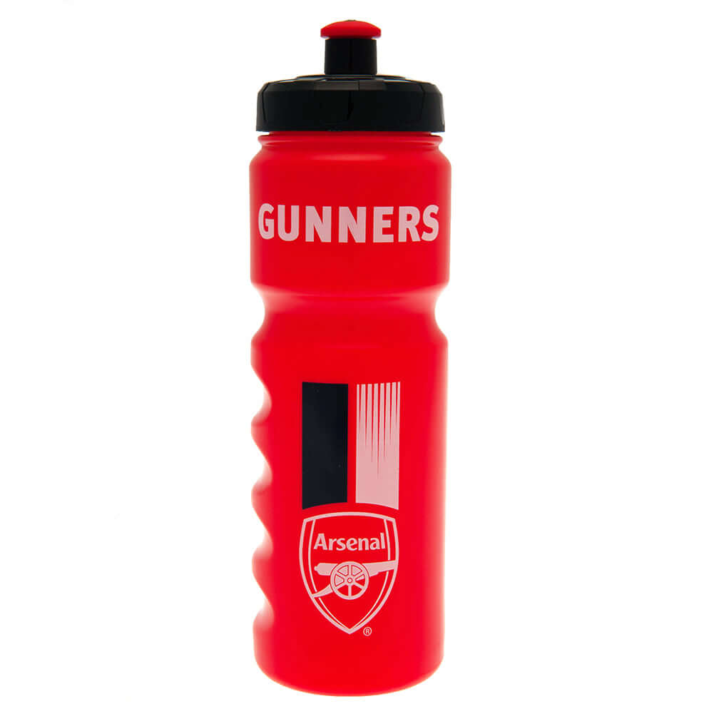 Arsenal FC Plastic Drinks Bottle LKT Sport Easy grip lightweight drinks bottleRed stripe design bottle with the Arsenal crest in whiteFeatures 'Gunners' text in whiteWith a screw top lid and push-pull drinking spoutOfficial licensed productApprox 750ml (2