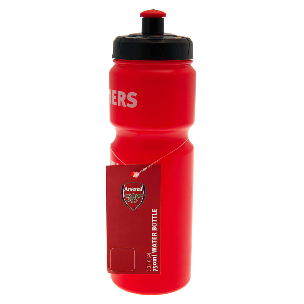 Arsenal FC Plastic Drinks Bottle LKT Sport Easy grip lightweight drinks bottleRed stripe design bottle with the Arsenal crest in whiteFeatures 'Gunners' text in whiteWith a screw top lid and push-pull drinking spoutOfficial licensed productApprox 750ml (2