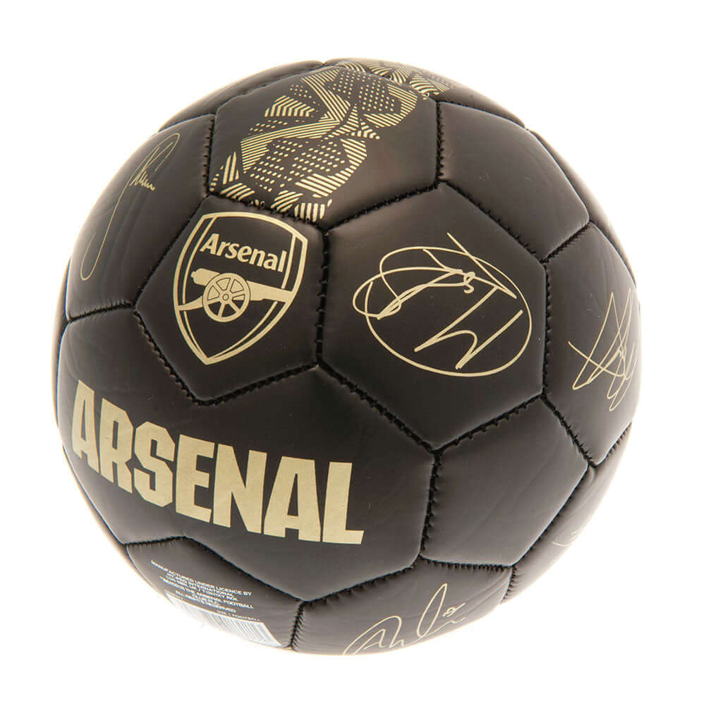Arsenal FC Sig Gold Phantom Skill Ball LKT Sport Matte black phantom design PVC football32 panel ball with gold design detail, club crest and official player signature printsSkill practice ball suitable for all agesOfficial licensed productSize 1 football
