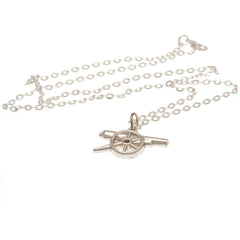 Arsenal FC Silver Plated Boxed Pendant GN LKT Sport Silver plated pendant and necklaceFeaturing an Arsenal cannon pendant on a chain necklaceWith a lobster claspOfficial licensed productNecklace approx 50cm (20 inches)Pendant approx 30mm x 12mm Pendants