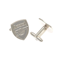 Arsenal FC Silver Plated Formed Cufflinks LKT Sport Silver plated crest shaped cufflinks in a chrome finishFeaturing a highly detailed formed Arsenal crestOn a bullet back fixingOfficial licensed productApprox 22mm x 18mm Cufflinks