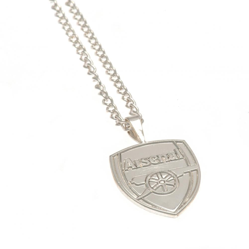 Arsenal FC Silver Plated Pendant & Chain XL LKT Sport Football>Premier League>Arsenal FC Necklaces