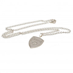 Arsenal FC Silver Plated Pendant & Chain XL LKT Sport Football>Premier League>Arsenal FC Necklaces