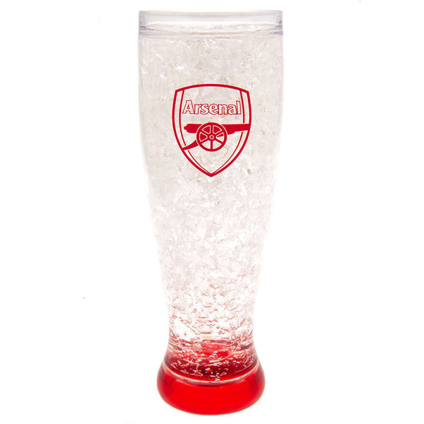 Arsenal FC Slim Freezer Mug LKT Sport Frosted effect double walled gel filled freezer mugFeaturing a red base and Arsenal FC club crestOfficial licensed productApprox 400ml (13oz)Approx 24cm tall, 8cm in diameter Mugs