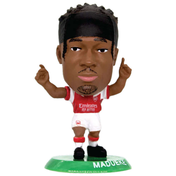 Arsenal FC SoccerStarz Madueke LKT Sport Noni Madueke Soccerstarz collectable figureFeatures classic Arsenal home kitStands 5cm tall on a green baseOfficial licensed productApprox 5cm x 2.5cm x 2.5cm Action Figures