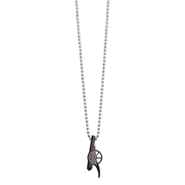 Arsenal FC Stainless Steel Cannon Pendant & Chain LKT Sport Stainless steel shaped pendant with ball chainChrome finish Arsenal Cannon with engraved detailOfficial licensed productChain approx 50cm (19in)Pendant approx 30mm x 10mm Pendants