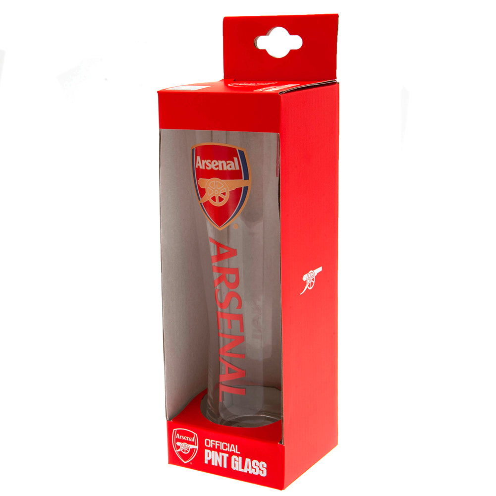Arsenal FC Tall Beer Glass LKT Sport Football>Premier League>Arsenal FC Beer Glasses