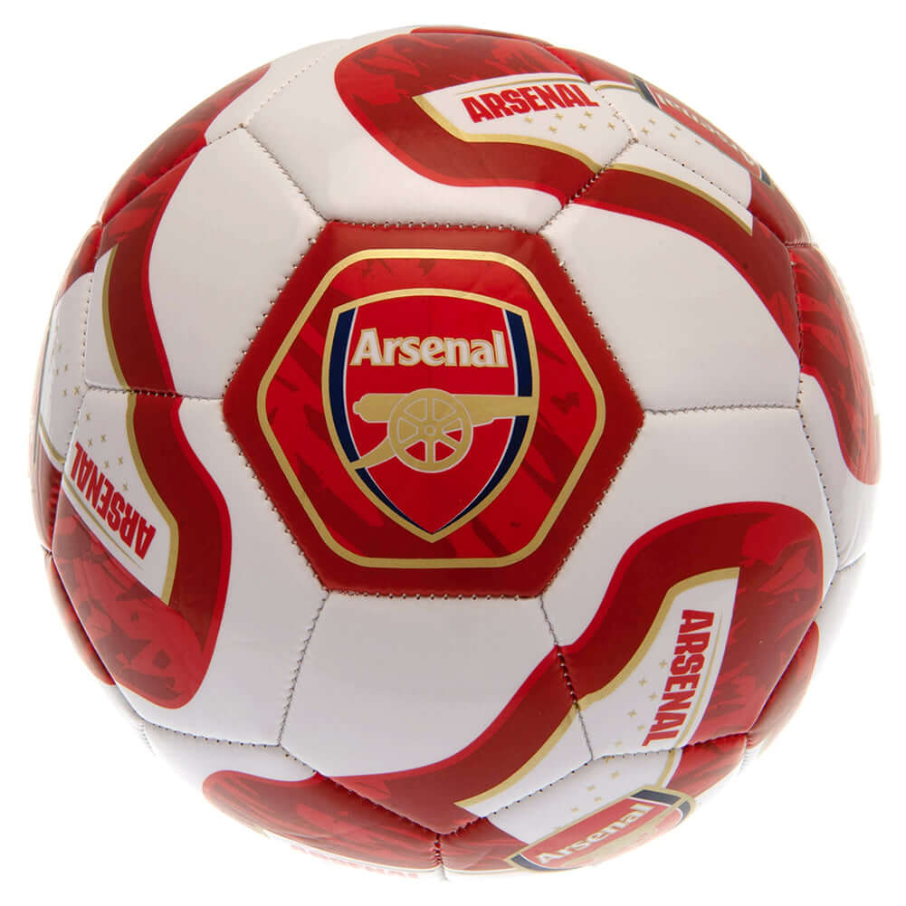 Arsenal FC Tracer Football LKT Sport Red and white 26 panel everyday PVC footballFeatures a full colour Arsenal crest on a tracer design ballSuitable for 14 yrs and olderOfficial licensed productSize 5 footballApprox 69cm in circumference Soccer Balls