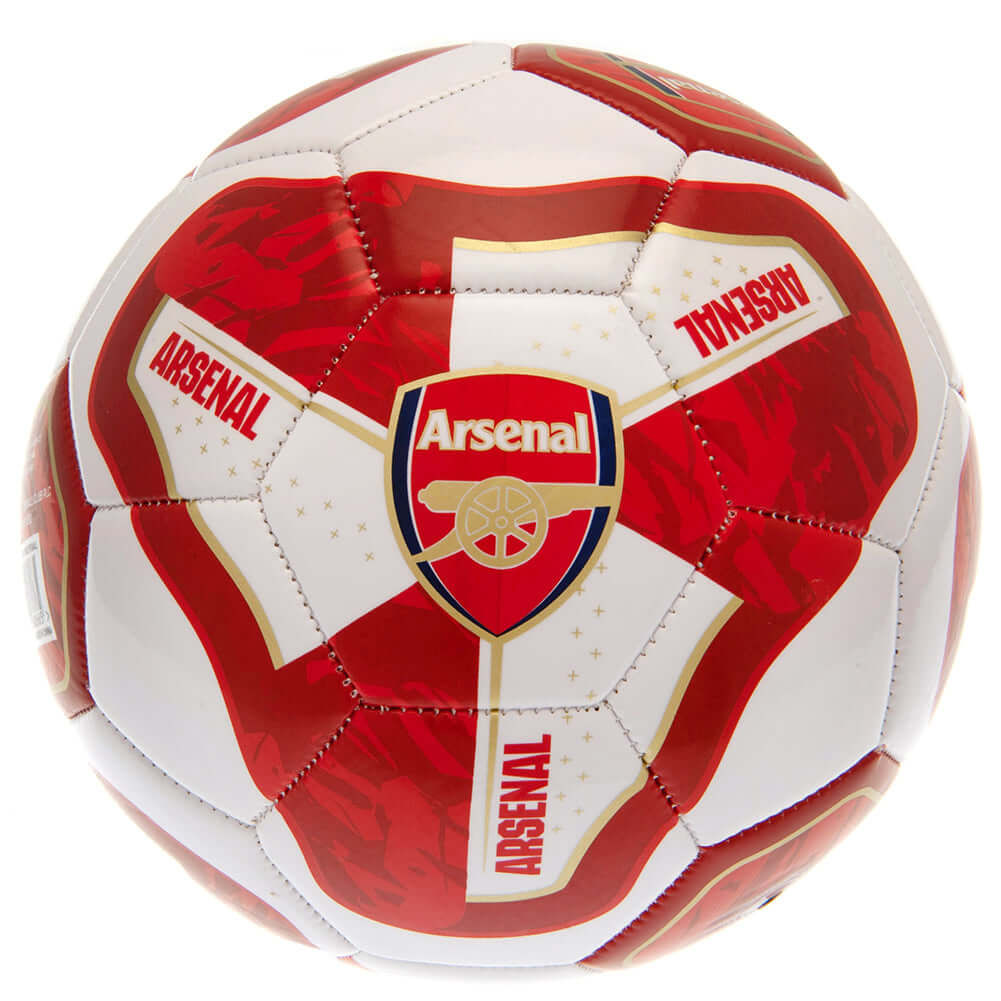 Arsenal FC Tracer Football LKT Sport Red and white 26 panel everyday PVC footballFeatures a full colour Arsenal crest on a tracer design ballSuitable for 14 yrs and olderOfficial licensed productSize 5 footballApprox 69cm in circumference Soccer Balls