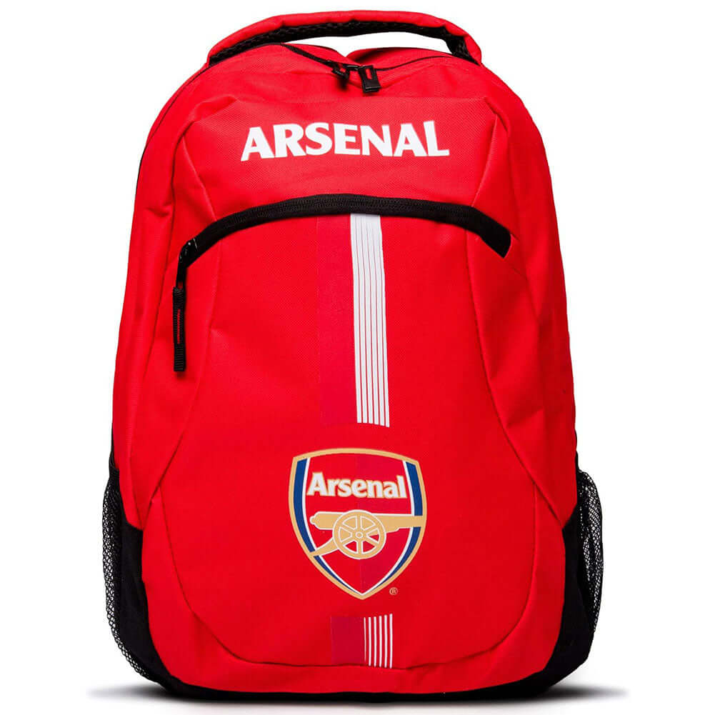 Arsenal FC Ultra Action Backpack LKT Sport Ultra design backpack featuring Arsenal text and full colour club crestMain compartment has a large double zipped opening for easy accessInternal elasticated pouch and front zipped pocket2 mesh side pocketsOffici