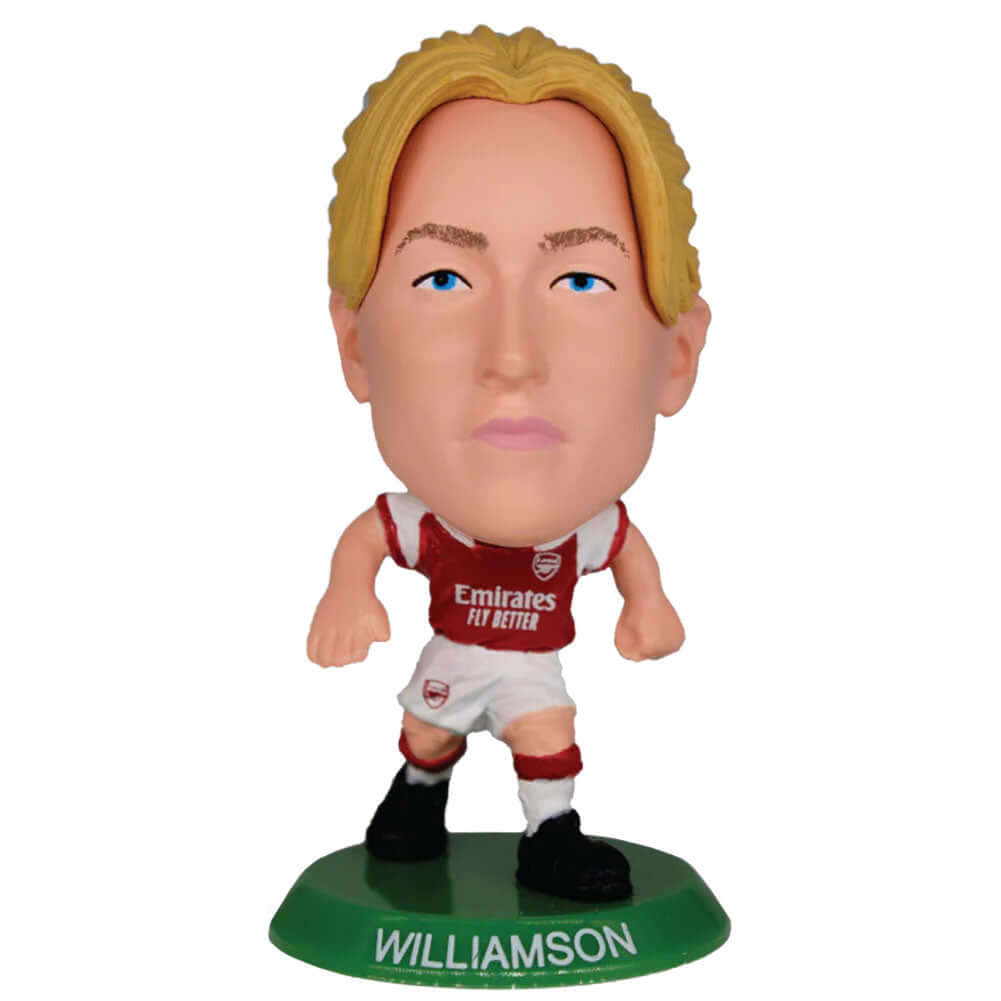 Arsenal WFC SoccerStarz Williamson LKT Sport Leah Williamson Soccerstarz collectable figureFeatures classic Arsenal home kitStands 5cm tall on a green baseOfficial licensed productApprox 5cm x 2.5cm x 2.5cm Action Figures Imagen principal del producto