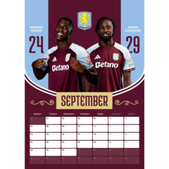Aston Villa FC A3 Calendar 2026 LKT Sport Football>Premier League>Aston Villa FC Wall Calendars