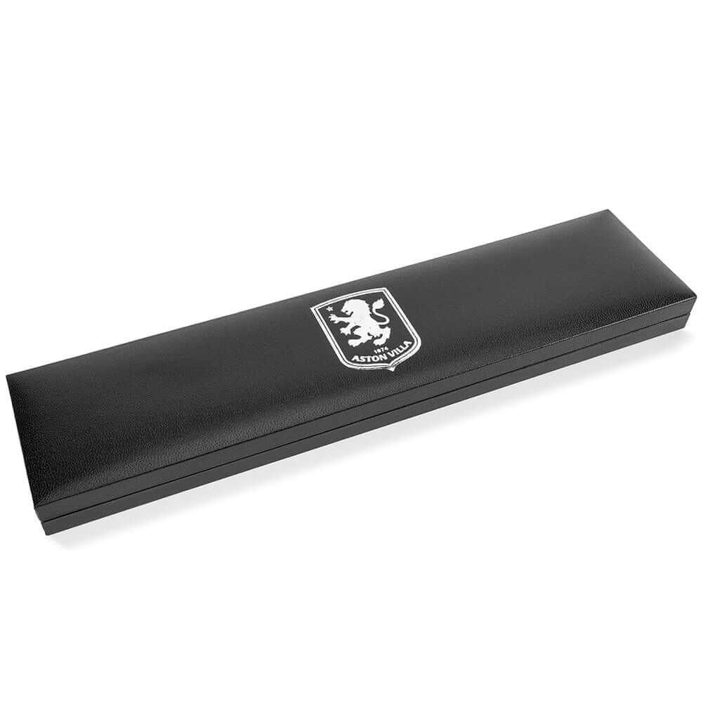 Aston Villa FC Black IP Leather Bracelet LKT Sport Twin design bracelet made from genuine leatherBlack IP crest plate with an engraved Villa logoWith a stainless steel magnetic claspOfficial licensed productApprox 20cm x 1cm Bracelets