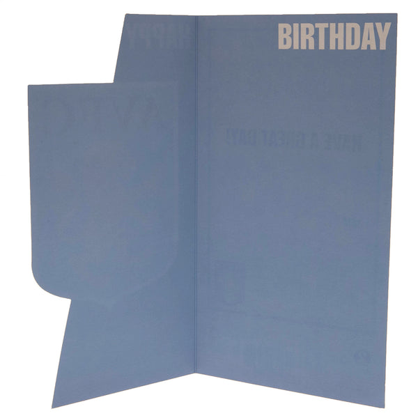 Aston Villa FC Crest Birthday Card LKT Sport Colourful gloss finish fold out birthday cardFeaturing a large Aston Villa crest with Happy Birthday on the topMessage on the reverse reads 'Have a Great Day!'Official licensed productApprox 23cm x 12cm Greetin