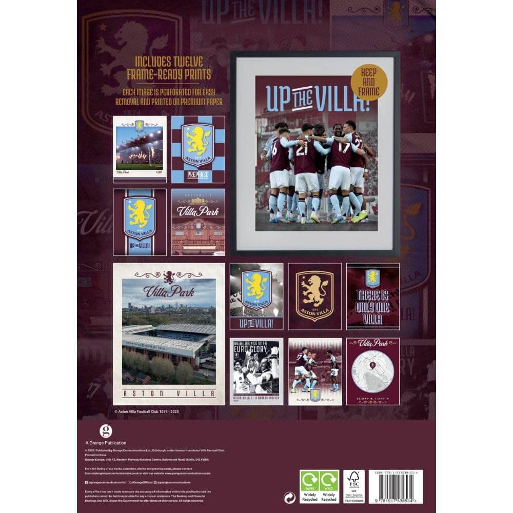Aston Villa FC Deluxe Calendar 2026 LKT Sport Football>Premier League>Aston Villa FC Wall Calendars