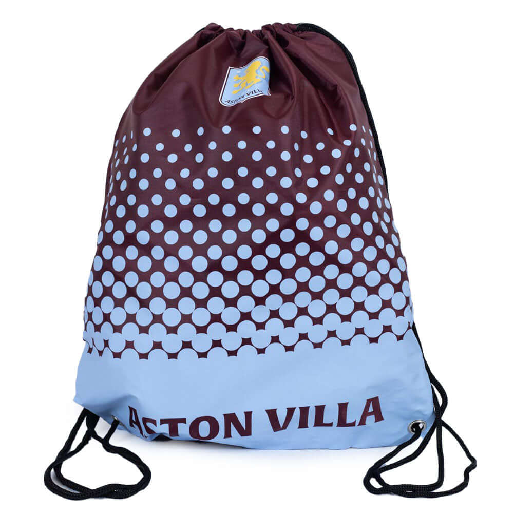 Aston Villa FC Fade Gym Bag LKT Sport Fade design gym bag featuring a full colour club crest and Aston Villa textDrawstring close with metal eyeletsWipe clean polyesterOfficial licensed productApprox 44cm x 33cm flat Backpacks Hauptbild