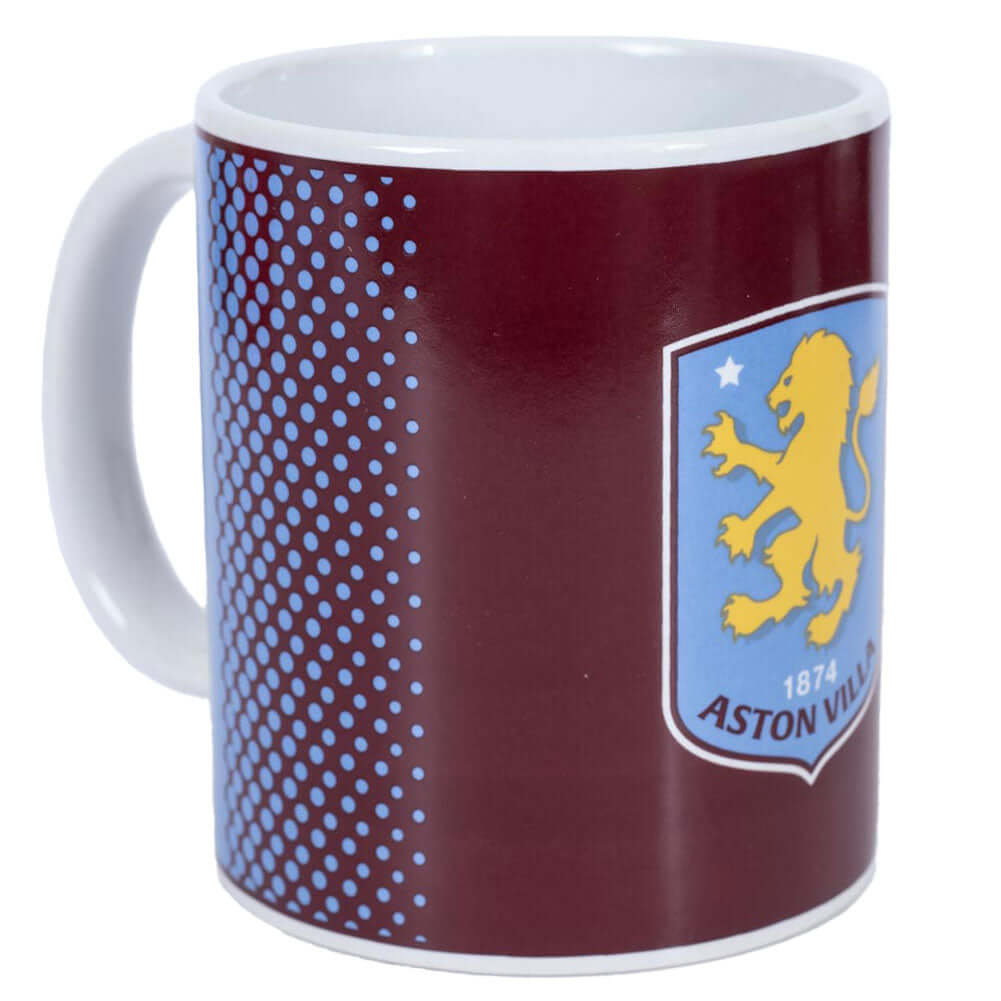 Aston Villa FC Fade Mug LKT Sport Ceramic everyday coffee mugFade design featuring Aston Villa text and full colour club crestGlazed kiln fired finish with white handleOfficial licensed productApprox 315ml (11oz)Approx 9cm tall, 8cm in diameter Mugs Hauptbild