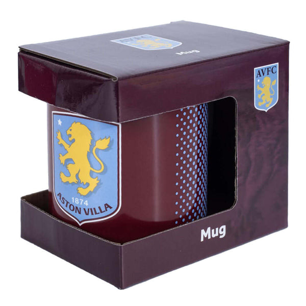 Aston Villa FC Fade Mug LKT Sport Ceramic everyday coffee mugFade design featuring Aston Villa text and full colour club crestGlazed kiln fired finish with white handleOfficial licensed productApprox 315ml (11oz)Approx 9cm tall, 8cm in diameter Mugs