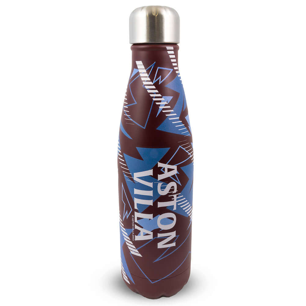 Aston Villa FC Fragment Thermal Flask LKT Sport Stainless steel thermal vacuum flaskMaintains the temperature of your drink for up to 24hrsWith a screw top lidClaret bottle with a blue and white fragment pattern and Villa crestOfficial licensed productApp