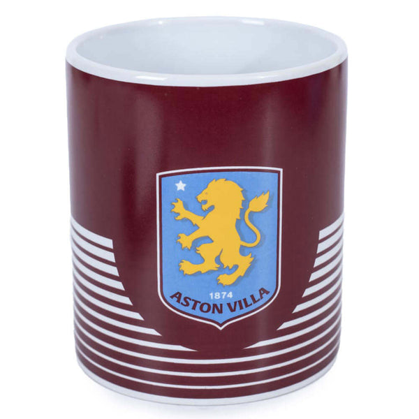 Aston Villa FC Linea Mug LKT Sport Ceramic everyday coffee mugLinea design featuring a full colour Villa club crestGlazed kiln fired finish with white handleOfficial licensed productApprox 315ml (11oz)Approx 9cm tall, 8cm in diameter Mugs
