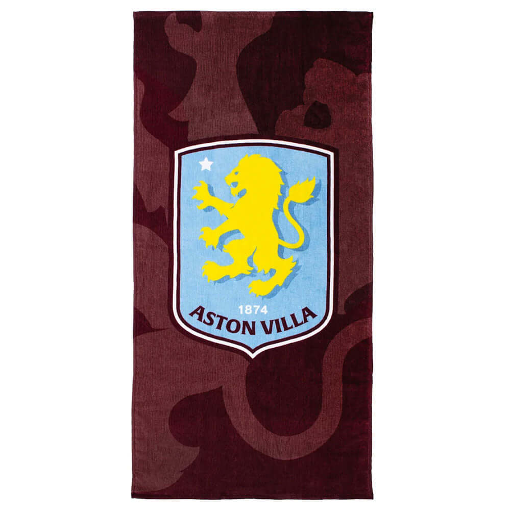 Aston Villa FC Shadow Crest Towel LKT Sport Large soft to touch 100% cotton velour beach towelClaret and blue towel featuring a central large crestOfficial licensed productApprox 140cm x 70cm (55in x 28in) Beach Towels Imagen principal del producto