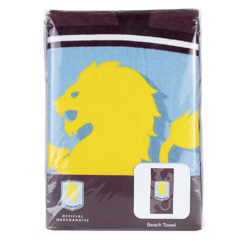 Aston Villa FC Shadow Crest Towel LKT Sport Large soft to touch 100% cotton velour beach towelClaret and blue towel featuring a central large crestOfficial licensed productApprox 140cm x 70cm (55in x 28in) Beach Towels