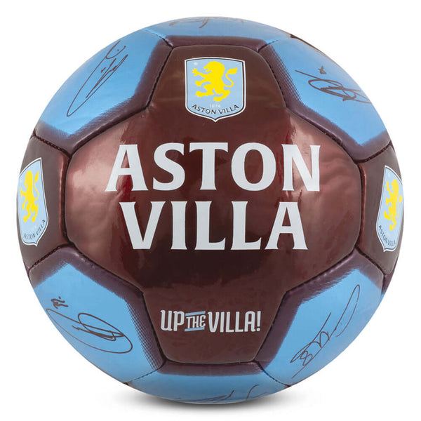 Aston Villa FC Sig 26 Football LKT Sport High spec 26 panel synthetic footballStriking claret and blue colour featuring the Villa crest, 'Up The Villa' plus official player signature printsSuitable for 14 yrs and olderOfficial licensed productSize 5 footb