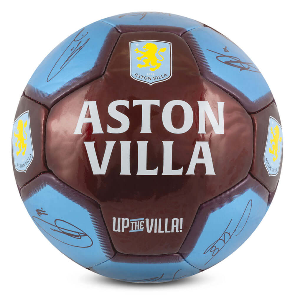 Aston Villa FC Sig 26 Football LKT Sport High spec 26 panel synthetic footballStriking claret and blue colour featuring the Villa crest, 'Up The Villa' plus official player signature printsSuitable for 14 yrs and olderOfficial licensed productSize 5 footb