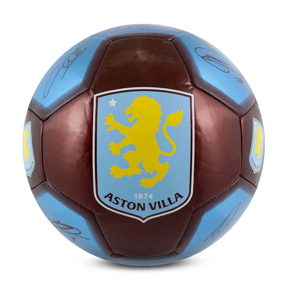 Aston Villa FC Sig 26 Skill Ball LKT Sport High spec 26 panel footballStriking Villa branding featuring the club crest and the strapline 'Up The Villa' in white plus official player signature printsSkill practice ball suitable for all agesOfficial license