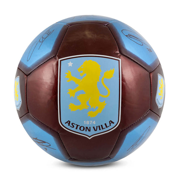 Aston Villa FC Sig 26 Skill Ball LKT Sport High spec 26 panel footballStriking Villa branding featuring the club crest and the strapline 'Up The Villa' in white plus official player signature printsSkill practice ball suitable for all agesOfficial license