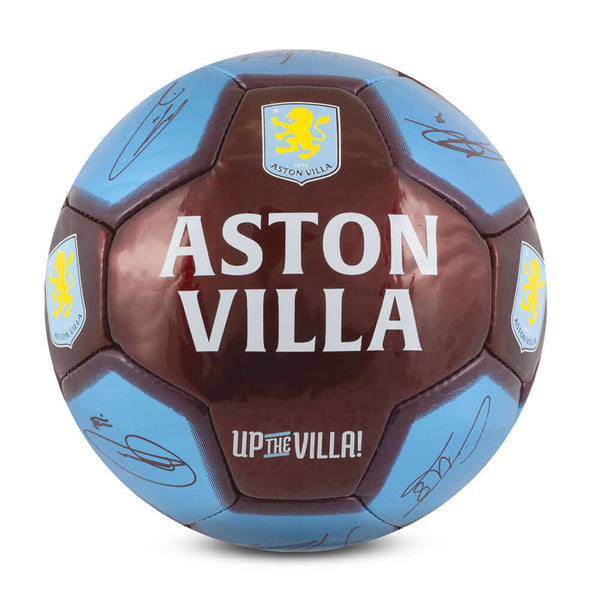 Aston Villa FC Sig 26 Skill Ball LKT Sport High spec 26 panel footballStriking Villa branding featuring the club crest and the strapline 'Up The Villa' in white plus official player signature printsSkill practice ball suitable for all agesOfficial license