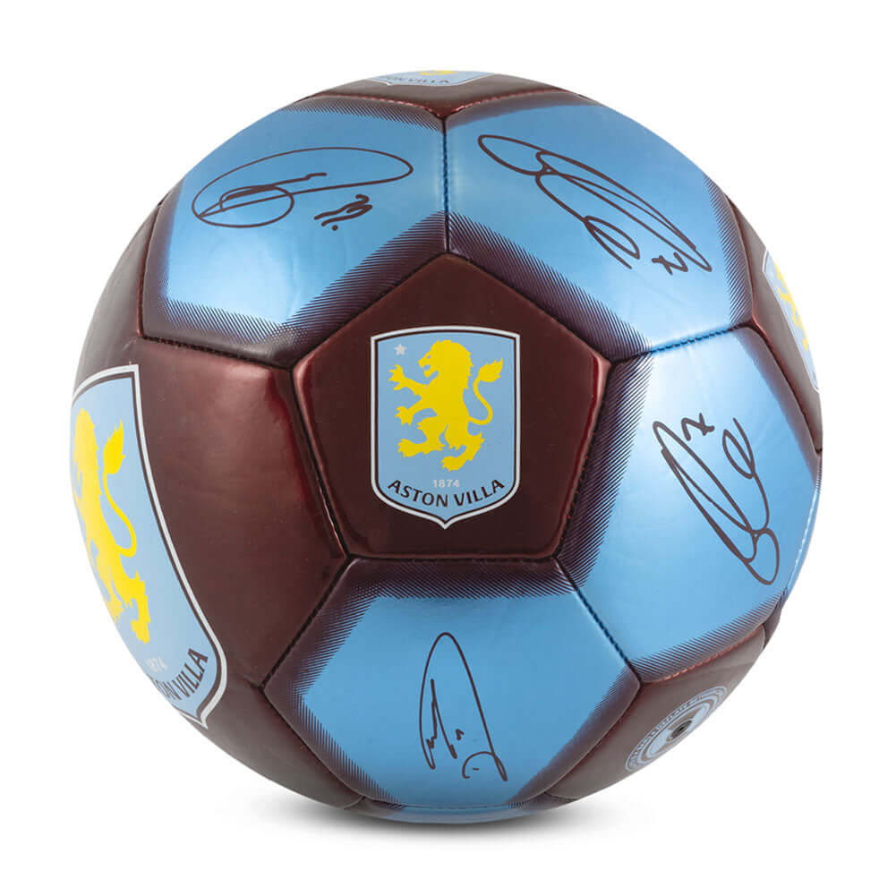 Aston Villa FC Sig 26 Skill Ball LKT Sport High spec 26 panel footballStriking Villa branding featuring the club crest and the strapline 'Up The Villa' in white plus official player signature printsSkill practice ball suitable for all agesOfficial license