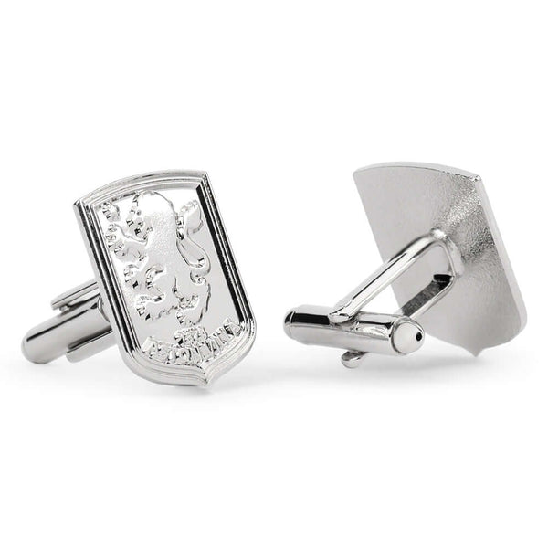 Aston Villa FC Silver Plated Formed Cufflinks LKT Sport Silver plated crest shaped cufflinks in a chrome finishFeaturing a highly detailed formed Villa crestOn a bullet back fixingOfficial licensed productApprox 20mm x 18mm Cufflinks