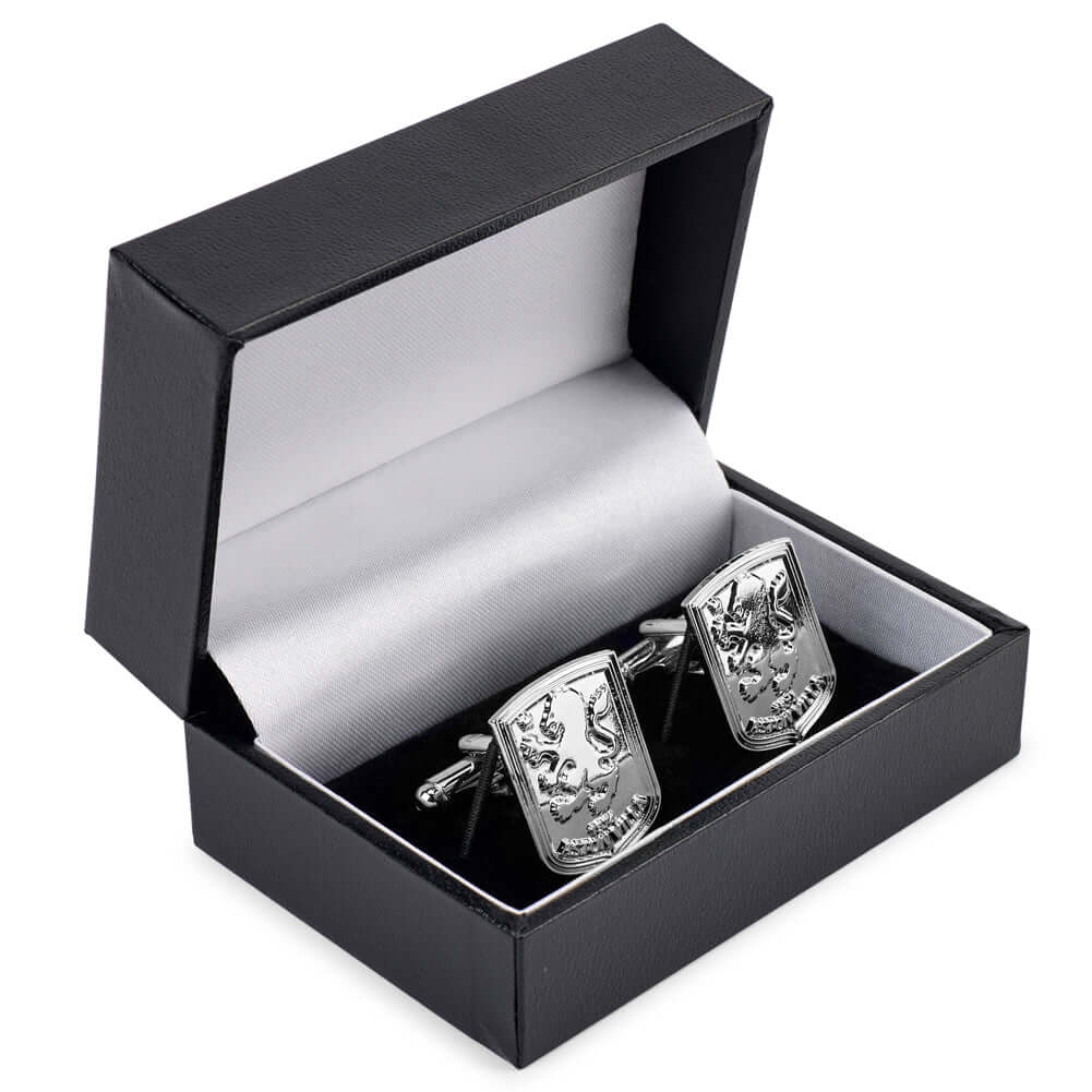 Aston Villa FC Silver Plated Formed Cufflinks LKT Sport Silver plated crest shaped cufflinks in a chrome finishFeaturing a highly detailed formed Villa crestOn a bullet back fixingOfficial licensed productApprox 20mm x 18mm Cufflinks