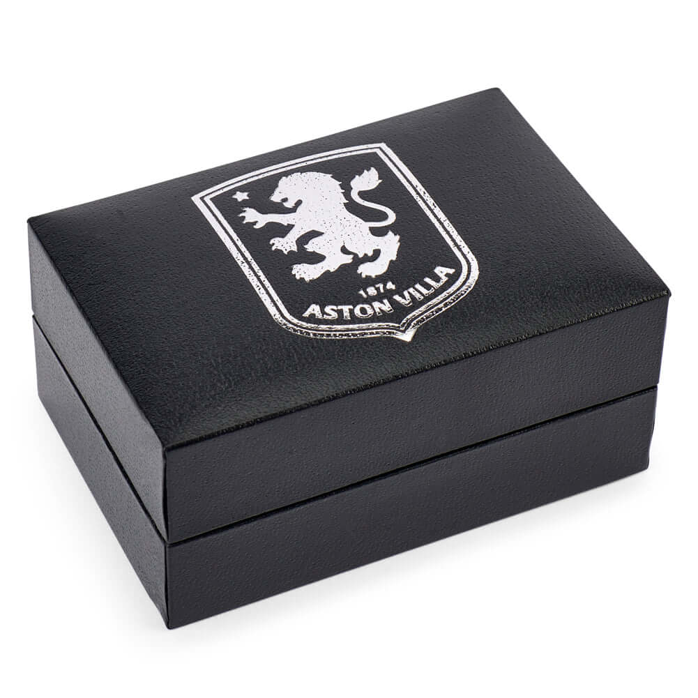 Aston Villa FC Silver Plated Formed Cufflinks LKT Sport Silver plated crest shaped cufflinks in a chrome finishFeaturing a highly detailed formed Villa crestOn a bullet back fixingOfficial licensed productApprox 20mm x 18mm Cufflinks