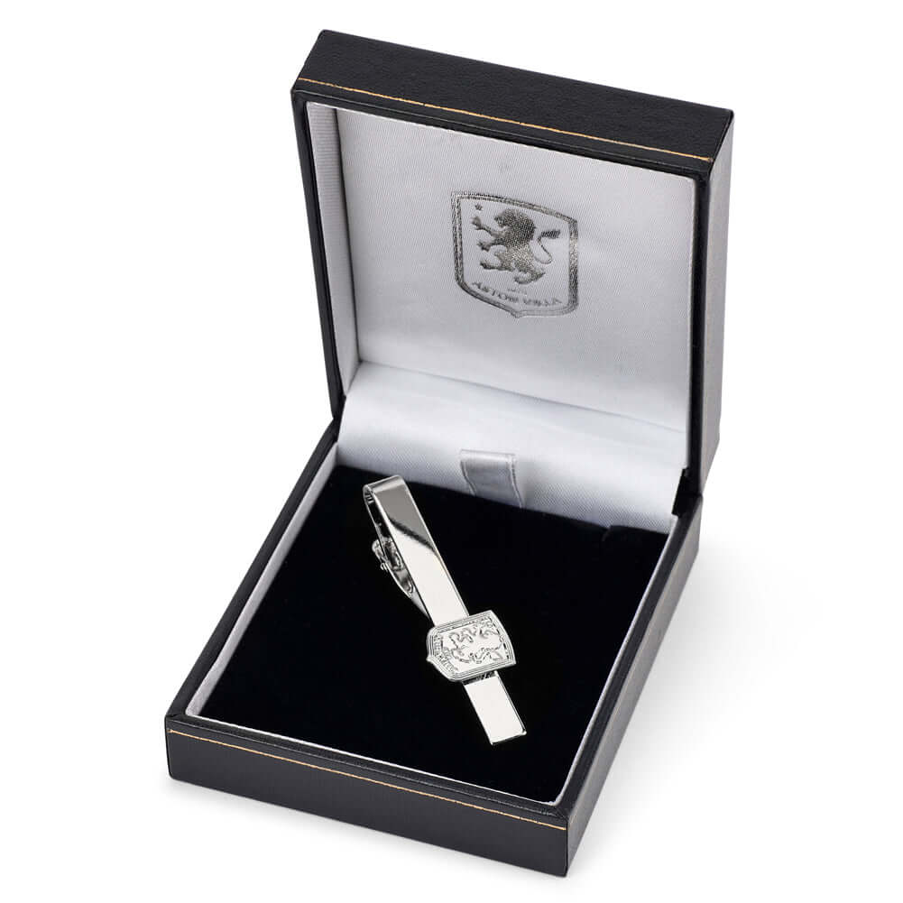 Aston Villa FC Silver Plated Tie Slide LKT Sport Classic design tie slide in a mirror finishSilver plated pin featuring the Villa crestWith a crocodile clip backOfficial licensed productApprox 50mm x 12mm Tie Clips