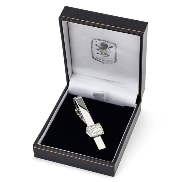 Aston Villa FC Silver Plated Tie Slide LKT Sport Classic design tie slide in a mirror finishSilver plated pin featuring the Villa crestWith a crocodile clip backOfficial licensed productApprox 50mm x 12mm Tie Clips