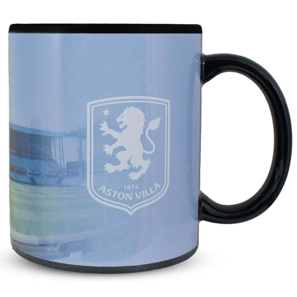 Aston Villa FC Stadium Mug LKT Sport Ceramic everyday coffee mugStadium design featuring a white Villa crestGlazed kiln fired finish with a black handleOfficial licensed productApprox 315ml (11oz)Approx 9cm tall, 8cm in diameter Mugs Hauptbild
