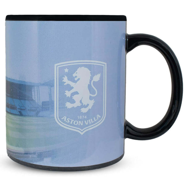 Aston Villa FC Stadium Mug LKT Sport Ceramic everyday coffee mugStadium design featuring a white Villa crestGlazed kiln fired finish with a black handleOfficial licensed productApprox 315ml (11oz)Approx 9cm tall, 8cm in diameter Mugs