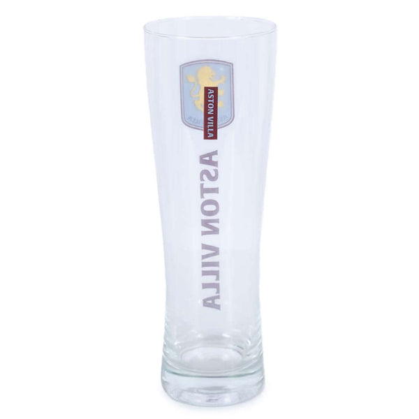 Aston Villa FC Tall Beer Glass LKT Sport Tall slim pilsner style pint glassFeatures a full colour Aston Villa FC club crestBlue Aston Villa text on a small claret block detail on reverseOfficial licensed productApprox 570ml (1 pint)Approx 24cm tall, 7cm i