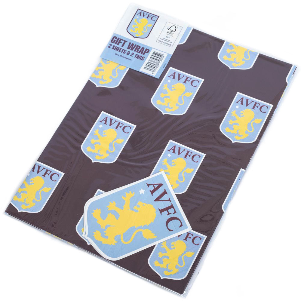 Aston Villa FC Text Gift Wrap LKT Sport Football>Premier League>Aston Villa FC Gift Wrapping